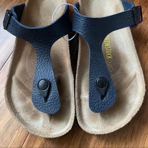Blue Birkenstock thong sandals